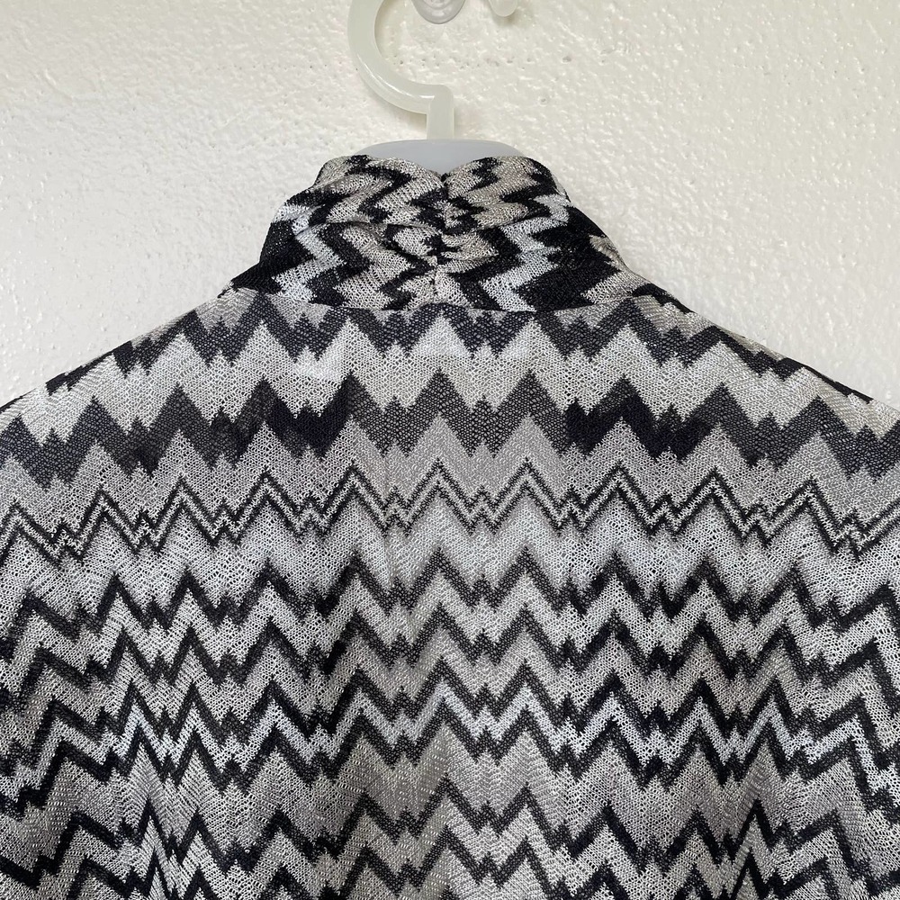 Susan Graver Zig Zag Open Knit semi sheer cardigan size 1X - Picture 6 of 11